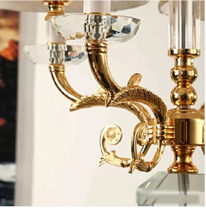 Lampade per camere da letto Set di 2 moderne lampade da comodino in <span class=keywords><strong>cristallo</strong></span> con <span class=keywords><strong>paralume</strong></span> in tessuto di lino - Product Image 5
