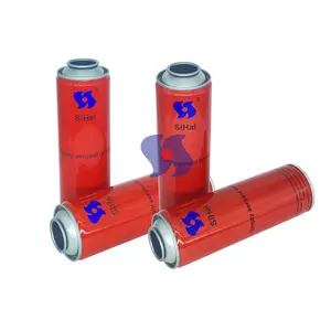 Venda quente metal pescoço em CMYK cor tinplate garrafa 52X158mm aerossol lata lata vazia latas