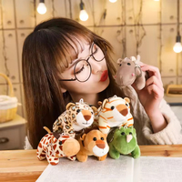 Porte-clés en peluche doux et abordables, jouets promotionnels Kawaii, animaux de la jungle en peluche, singe, tigre, lion, éléphant