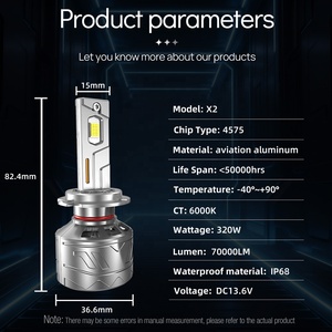 Xenplus Faro LED de Alta Potencia X2 320W 6000K 70000LM, <span class=keywords><strong>Nuevo</strong></span> Diseño, Bombilla Canbus de 12V para Sonata Q5 Golf, Incluye H1 H4 H11 - Product Image 6