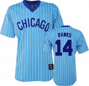 Синяя футболка Эрни Бэнкс, Мужская #14 Chicago