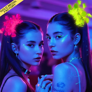 Collana, Braccialetto e Occhiali Fluorescenti che si Illuminano al Buio, Accessori per Photo Booth, Compleanni, Serate a Tema e Carnevale - Product Image 1