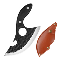 Couteau à désosser Viking de 5 pouces pour la découpe de viande, petit couteau Ulu, couteau à manche intégral pour le camping en plein air, le barbecue, la pêche