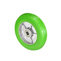 Roue pivotante en caoutchouc vert à haute élasticité, à double roulement à billes silencieux, à noyau en aluminium robuste, produit d'usine source 8X2
