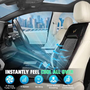 Cojín de asiento de refrigeración para coche, transpirable, 12 V, cubierta de asiento de refrigeración ventilada por aire para coche, <span class=keywords><strong>silla</strong></span> de oficina - Product Image 3