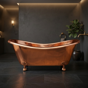 Baignoire autoportante extérieure en cuivre pour salle de bain - Indian Home Crafts - Product Image 1