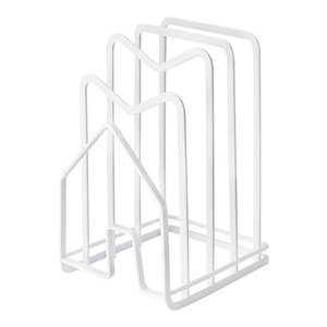 Étagère de rangement de cuisine moderne en acier inoxydable sur pied pour planches à découper, couvercles et filtres – Étanche, non pliable, double niveau - Product Image 2