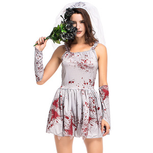Costume da Sposa <span class=keywords><strong>Zombie</strong></span> per Mamma <span class=keywords><strong>e</strong></span> Figlia, Abito da Sposa Fantasma Insanguinata con Velo <span class=keywords><strong>e</strong></span> Guanti, Outfit per Feste di Halloween <span class=keywords><strong>e</strong></span> Cosplay - Product Image 5