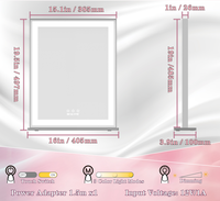 Miroir de courtoisie éclairé vertical/horizontal BEAUTME avec lumières chaudes/naturelles/jaunes, miroir de bureau à LED avec bandes lumineuses