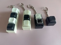 Porte-clés anti-stress à 1/2/3/4 touches, avec base intégrée à motif quadrillé, accessoire de bureau pour la décompression
