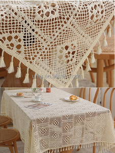 Trắng Thanh Lịch Bảng Khăn Trải Bàn Lớp Phủ Bìa Tùy Chỉnh Vuông Hình Chữ Nhật Crochet Bảng Vải Móc Cho Đám Cưới - Product Image 6