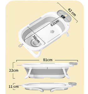 Ensemble de <span class=keywords><strong>baignoire</strong></span> <span class=keywords><strong>pliable</strong></span> pour bébé avec capteur de température, de la naissance au tout-petit, <span class=keywords><strong>baignoire</strong></span> portable pour voyage - Product Image 2