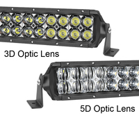 Barre lumineuse LED 5D de 20 pouces à faisceau combiné 120W pour capot de pick-up avec lentille optique 3D et faisceau de câblage électrique automobile
