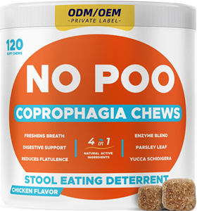 Golosinas para Perros OEM/ODM, Masticables para Dejar de Comer Excrementos, Enzimas de Perejil/Yuca para Refrescar el Aliento y Apoyar la Digestión (Todas las Razas) - Product Image 1