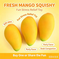 Jouet Squishy Simulation Mangue Ultra Doux à Remontée Lente, Jouet Sensoriel Anti-Stress à Presser en Forme de Fruit, Cadeau pour 14 ans et plus, Vente en Gros