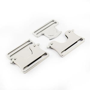 Hebilla de cierre automático de 50 mm de aleación de zinc plateada, ajustable, para correas de bolsos y ropa. - Product Image 1