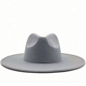 Men High Quality Custom Wool Wide Brim Felt Fedora Hats Unisex Wholesale - Product Image 2