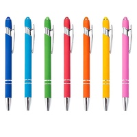 Stylos métalliques de luxe 2-en-1 à bille, toucher doux, impression UV pour événements de marche/course, assurance, automobile, promotionnels