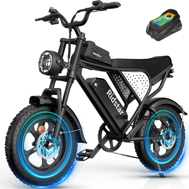 Ridstar 16 Inch Hub Motor Fat Tire Ebike Fat Boy Electric Dirt Mountain Bike With Throttle Control for Kids Of 10 - 14 Years Boy