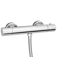 Robinet de douche thermostatique rond en chrome pour salles de bain modernes