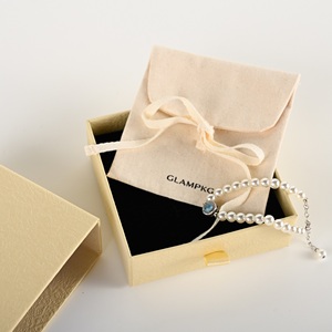 Caja de Joyería Texturizada Beige con Logotipo Personalizado, con Bolsa de Algodón, Juego de Caja de Regalo de Cartón Rígido de Lujo para Collar, Anillo y Pulsera - Product Image 5