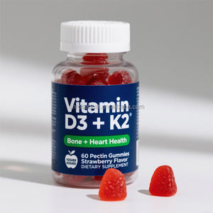 Hot Selling Vollständig angepasste Lösung Gesundheits produkte Vitamin D3 & K2 Gummy <span class=keywords><strong>Supplement</strong></span> Verwendung für Männer und Frauen Private Label - Product Image 1