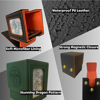 Boîte de rangement rigide pour cartes, capacité 100 cartes Magic TCG à double protège-poche, avec 1 compartiment de rangement pour toploaders