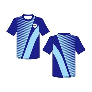 2023 Austrália Personalizado MOQ 10 Peças Tripulação Azul Cricket Training T-shirt Sublimação Impressão