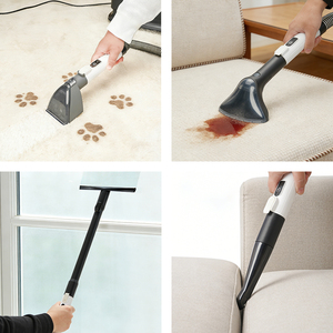 Aspiradora Eléctrica Vertical a Vapor para Alfombras con Sistema de Doble Tanque y 3 Cabezales de Limpieza para Eliminar Manchas de Orina de Mascotas, Café y Vino - Product Image 5