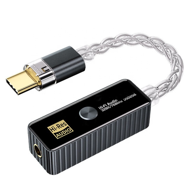 Mini Portable Audio Sound Lossless HD HiFi Amplifier Type C to 3.5mm Decoder Connector Adapter for iPhone Android Laptop