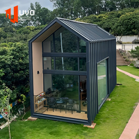 Maison conteneur à toit en pente UVO, maisonnette modulaire préfabriquée, villa, cabane Airbnb, maisonnette d'appoint, ADU pour jardin, conforme aux normes CE AS NZS pour les marchés américain et australien