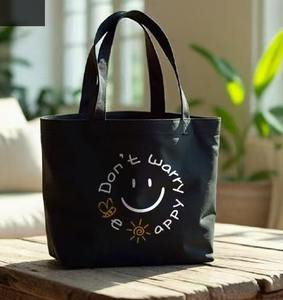 Hot Sale Eco Friendly Plain Reusable Recycled Designer Cloth Canvas Cotton Shopping Tote Bag With Custom Logo Printed - Product Image 4