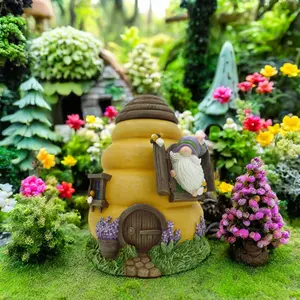 Top Grace Nueva llegada Resina Forma de colmena Jardín en miniatura Casa de hadas con casa
