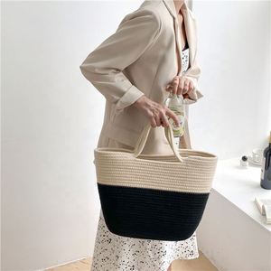 Wholesale <b>Summer</b> Design Women Handbags Weaving Large Bucket <b>Bag</b> Fashion Simple Hand <b>Bags</b> Ladies Career Tote <b>Bag</b> - Product Image 2