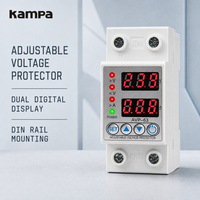 Régulateur de tension automatique à double affichage sur rail DIN AVP 63A AC 2P pour la surveillance des circuits de distribution électrique 110 caractères