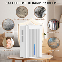 OEM ODM 85W Dual Power Tangki 2000ml 7 Warna RGB Smart Portable Home Air Dehumidifier untuk Pengeringan Pakaian Kapal Pesiar RV