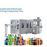 Ligne de production de boissons gazeuses 3 en 1, machine automatique de mise en bouteille, de lavage, de remplissage et de bouchage de jus et de sodas