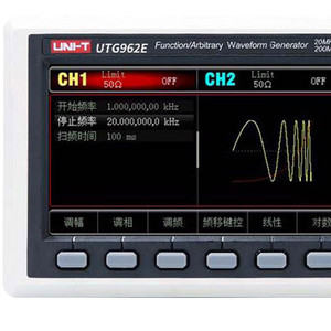 Generador de Ondas Arbitrarias UNI-T UTG962E, Fuente de Señal de Doble Canal, 200MS/s, 14 bits, Frecuencímetro de 60Mhz - Product Image 2