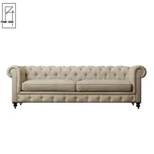 Oturma odası kumaş Chesterfield kanepe, döşeme kumaş kanepe, promosyon antika fransız kanepe