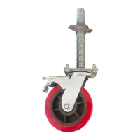 Roue pivotante industrielle robuste de 6/8 pouces pour échafaudage, base réglable en acier Q235, polyuréthane, double verrouillage, haute performance
