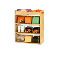Étagère à épices moderne en bambou naturel écologique à quatre tiroirs, idéale pour les cuisines, les bureaux et les salons.