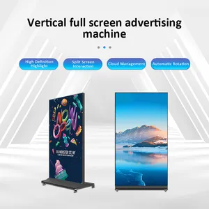 Papan iklan digital pemasaran display iklan 75 86 98 inci berdiri lantai lcd layar sentuh tampilan iklan