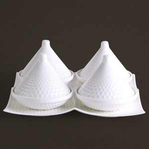 Assiette à collation moderne en porcelaine, assiettes de restaurant avec couvercle, <span class=keywords><strong>plat</strong></span> à beurre en céramique <span class=keywords><strong>Tajine</strong></span> avec couvercle - Product Image 5