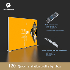 Quảng Cáo hội chợ triển lãm gian hàng hiển thị căng thẳng vải Backdrop seg Pop Up LED Backlit hộp Đèn ảnh Modular hiển thị - Product Image 4