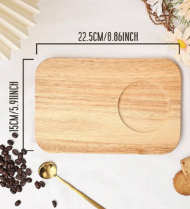 Plateau à café en bois de hêtre vintage gravé sur mesure, planche de service pour le petit-déjeuner, porte-tasses, plateau à collations, écologique, pour le camping - Product Image 6