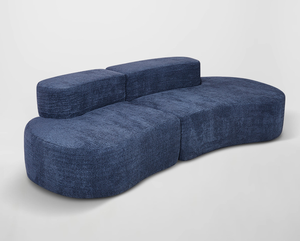 Sofá Curvo de Terciopelo Teddy, Sofá Combinable Moderno y Sencillo de Fácil Montaje para Sala de Estar, Muebles para el Hogar - Product Image 1