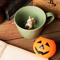 Nouveau design chien Pet Mug Lapin Renard Vache Tasse En Céramique Caché 3D Animal À L'intérieur Tasse Dessin Animé À La Main tasse avec animaux figure Cadeau
