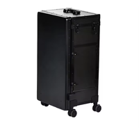 Portable Trolley Nail Desk Avec Lumière Led Et Miroir Grande Capacité Roulant Maquillage Table Polonais Organisateur Cas Avec tiroirs