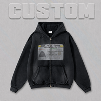 Sweat à capuche court zippé noir à imprimé graphique pour homme, manches flamboyantes, style streetwear vintage, coupe oversize, ourlet brut