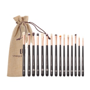 Logo personnalisé 15 pièces ensemble de pinceaux de <span class=keywords><strong>maquillage</strong></span> cosmétique pour les yeux ensemble de pinceaux de fard à paupières professionnel en bois de qualité supérieure bon marché - Product Image 2